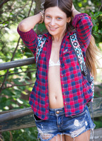 Slender amateur babe Ivanna undressing outdoors #03