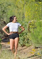 Teenage beauty Leanna jogging and playing outdoors #09