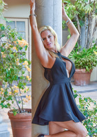 Classy blonde milf Jewel posing in sexy black lingerie #01