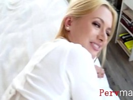 Beautiful step-mom spreads her legs for cock