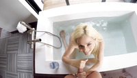 Cute blonde Elsa Jean drawing up a bath for two #10